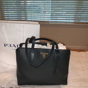 Prada Vitello Phenix Pebble Leather Shoulder bag